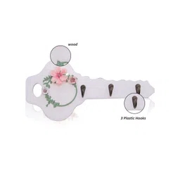 AARVI DECOR STUDIO White Printed Wooded 2-Hooks Key Holders image 5