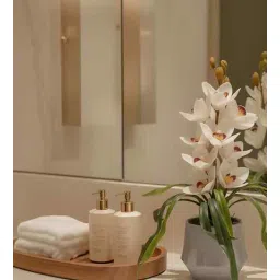 aarvi decor studio White Pu Foam Velvet Orchid Elegance Pot With Flower-picture-16