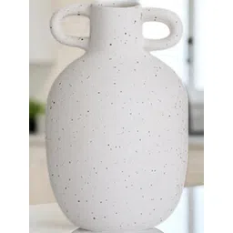 AARVI DECOR STUDIO White Vertical Channel Tufting Ceramic Amphora Shaped Vase-picture-25