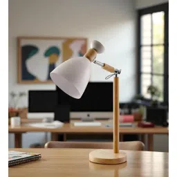 aarvi decor studio Wooden-Metalic Black Study Desk Lamp-picture-28