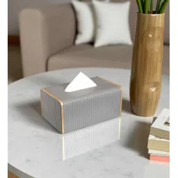 aarvi decor studio Premium Faux Leather Tissue Holder Box for Home, Office & Car Use image 1