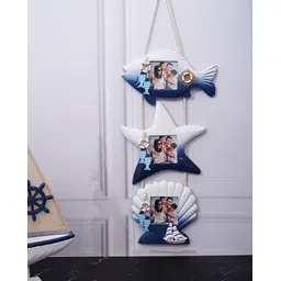 aarvidecor Nautical Theme Hanging Photo Frame – Set of 3 (Fish, Star, Shell) 6 inch Rustic-picture-20
