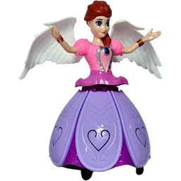 aarya Angel girl Princess Dancing Doll & Rotating Angel Girl Flashing Lights with Music best playing toy for kids to gift image 4