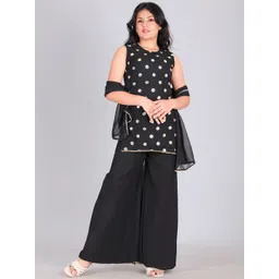 Aarya Designer Girls Embroidered Empire Sequinned Kurta with Palazzos & With Dupatta-picture-33