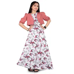 Aarya Designer Girls Floral Printed Fit & Flare Maxi Dress-picture-24
