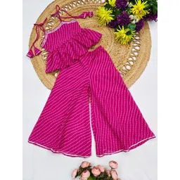 Aarya Designer Girls Printed Gotta Patti Kurti with Palazzos-picture-16