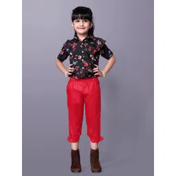 Aarya Designer Girls Printed Short Sleeves Shirt With Capris-picture-18