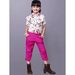 Aarya Designer Girls Printed Short Sleeves Shirt With Capris-picture-20