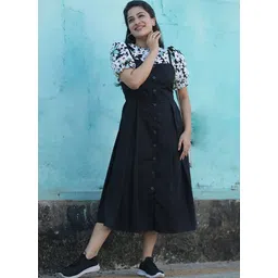 aarya ethnic Women Black Dungaree-picture-44