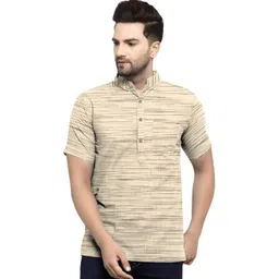 Aaryavar Striped Mandarin Collar Thread Work Straight Kurta-picture-41