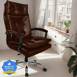 aashra enterprises E.A Elegant Z-91 Dubble Cushion High Back the Black Boss Chair Leatherette Office Arm Chair-picture-26