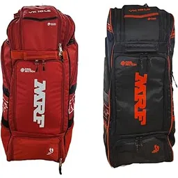 AASHRAY MRF VK-18 LE Shoulder & Wheelie Cricket Kit Bag, Heavy Duty Nylon, 2 Padded Bat Pockets, Adjustable Shoulder Straps, Space for Helmet & Accessories-picture-22