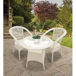 Aashvicraft Patio D-8 |Indoor |Outdoor |Living Room| Balcony| Garden| Chair Table(2 Chair + 1 Table)| Furniture Set| Coffee Chair Table Set|Powder Coated| Off White-picture-12