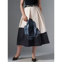 AASK Printed Pure Cotton Midi Flared Skirt-picture-20
