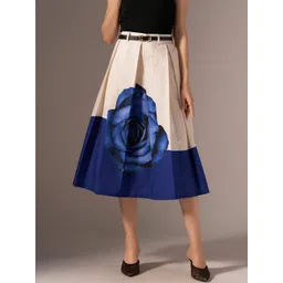 AASK Printed Pure Cotton Midi Flared Skirts-picture-16