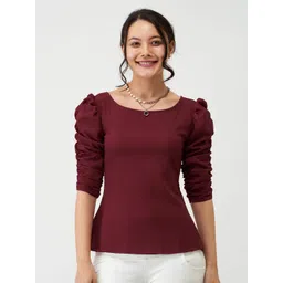 AASK Puff Sleeve Crepe Top-picture-38