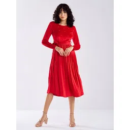 AASK Velvet Fit & Flare Midi Dress-picture-21