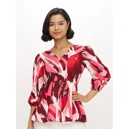 AASK Women's Polyester Printed Maroon Color Regular Top-picture-12