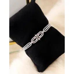 Aatmana American Diamond Silver Plated Mint Green Bangle Style Bracelet-picture-23