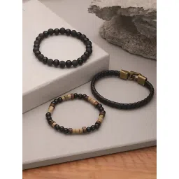 Aatmana Black Brass Set of 3 Bracelet-picture-19