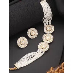 Aatmana Gold-Plated Artificial Stones & Beads Studded Choker Necklace Set-picture-14
