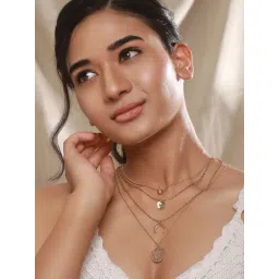 Aatmana Gold-Plated Charm Beaded 4 Layered Necklace-picture-15