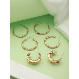 Aatmana Gold-Plated Half Hoop Earrings - Set of 3-picture-41