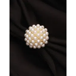 Aatmana Gold-Plated Pearls Studded Finger Ring-picture-26
