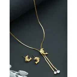 Aatmana Gold-Plated White Handcrafted AD Adjustable Ganesh Necklace Set for Women-picture-45