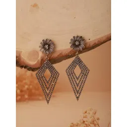 Aatmana Gold-Toned TearDangler Shaped Dangler Earrings-picture-25