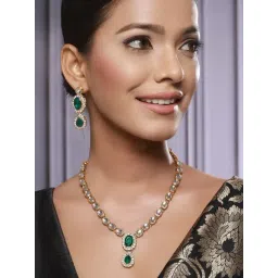 Aatmana Green Necklace & Earring Set for Women-picture-12