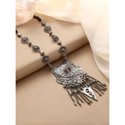 Aatmana Multicolored Oxidized Silver-Plated Handcrafted Afghan Set for Women-picture-34