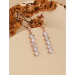 Aatmana Rose Gold & Silver-Toned Contemporary Drop Earrings-picture-12