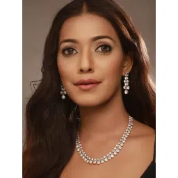 Aatmana Rose-Gold Tone Necklace & Earring Set for Women-picture-16