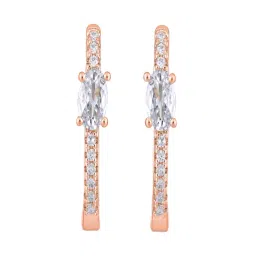 Aatmana Rose Gold-Toned Statement Crystal Studded Circular Hoop Earrings for Women image 4