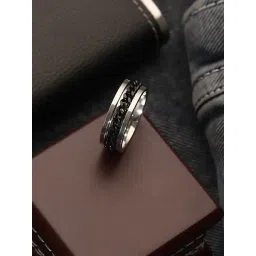 Aatmana Silver-Plated Jared Chain Stainless Steel Finger Ring-picture-34