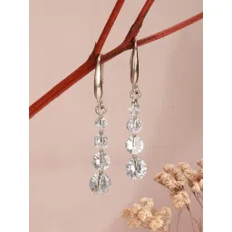 Aatmana Silver Statement Rhodium-Plated Drop Earring-picture-16