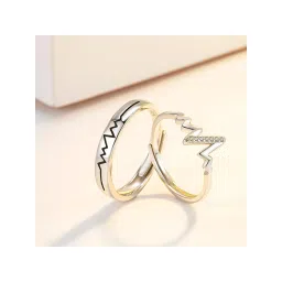 Aatmana White Silver Plated Stones Rings (Set of 2)-picture-10