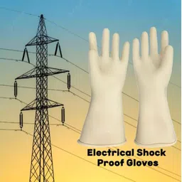 aatrangi 1 PAIR Vidyut 11 KV Electrical Insulated Rubber Seamless Safety Hand Gloves RubberSafety Gloves image 2