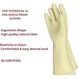 aatrangi 1 PAIR Vidyut 11 KV Electrical Insulated Rubber Seamless Safety Hand Gloves RubberSafety Gloves image 5