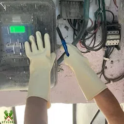 aatrangi 1 PAIR Vidyut 11 KV Electrical Insulated Rubber Seamless Safety Hand Gloves RubberSafety Gloves image 4