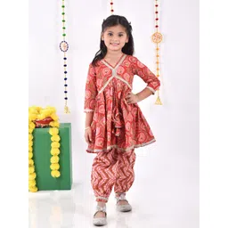 AATYA KIIDS Girls Floral Printed Empire Gotta Patti Pure Cotton Kurta with Salwar-picture-20