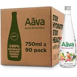 Aava Natural Mineral Water 750 ml Glass Bottle (Naturally Alkaline ; Origin Aravalli Range; pH 8+; Benefits of Calcium and Magnesium(Pack of 90 Bottles)-picture-29