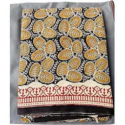 aavart | Pure Sanganeri Hand Block Print Cotton Saree with Blouse Piece – Lightweight Traditional Handloom Saree for Daily & Festive | black brown-picture-51