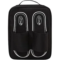 aavjo Shoes Footwear Bag Organiser for Travel - Water-Resistant, Durable, and Lightweight - for Gym, Sports, Hiking, and Business Trips - Easy Carry Handle (Black)-picture-49