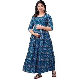 AAVRITTIQUEENS Women's Printed Maternity Feeding Dress with Zipper-picture-14