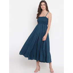Aawari Women Teal Blue Solid Gown Dress-picture-10