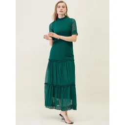 aayu aayuWomen Solid Ruffled Georgette Maxi Dress-picture-22