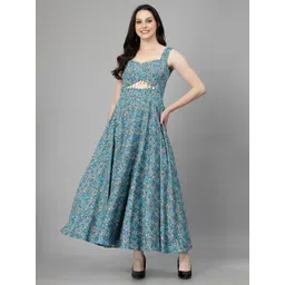 aayu Ethnic Motifs Print Crepe Maxi Dress-picture-22