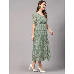 aayu Floral Printed Fit & Flare Midi Dress image 4